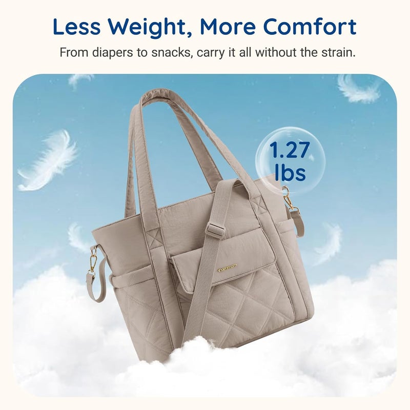 MOMMORE Diaper Bag Tote Small Baby Bag with Insulated Pockets, Lightweight Mommy Tote with Stroller Straps, Nurse Gym Travel - Image 2